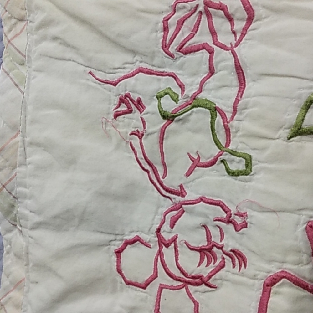 Vintage single floral pillow sham with zippeted top - Picture 8 of 8